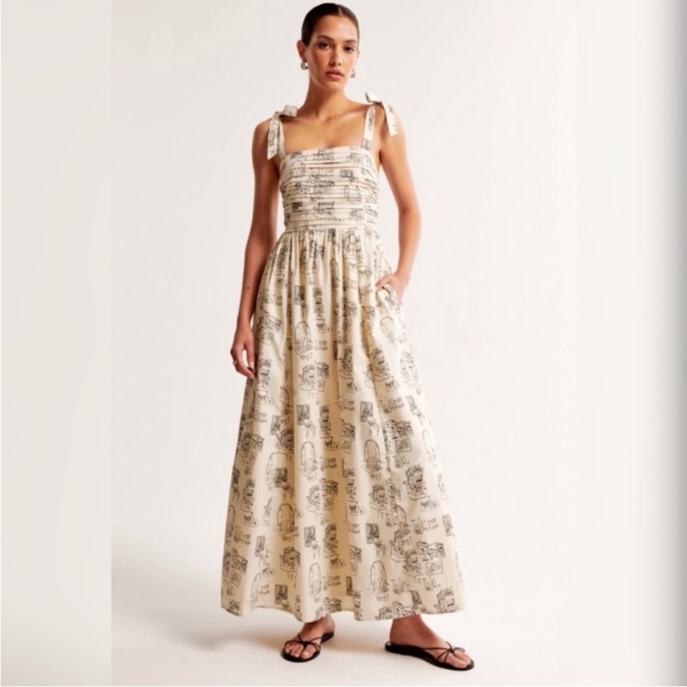 Abercrombie & Fitch Emerson tie-strap midi Dress